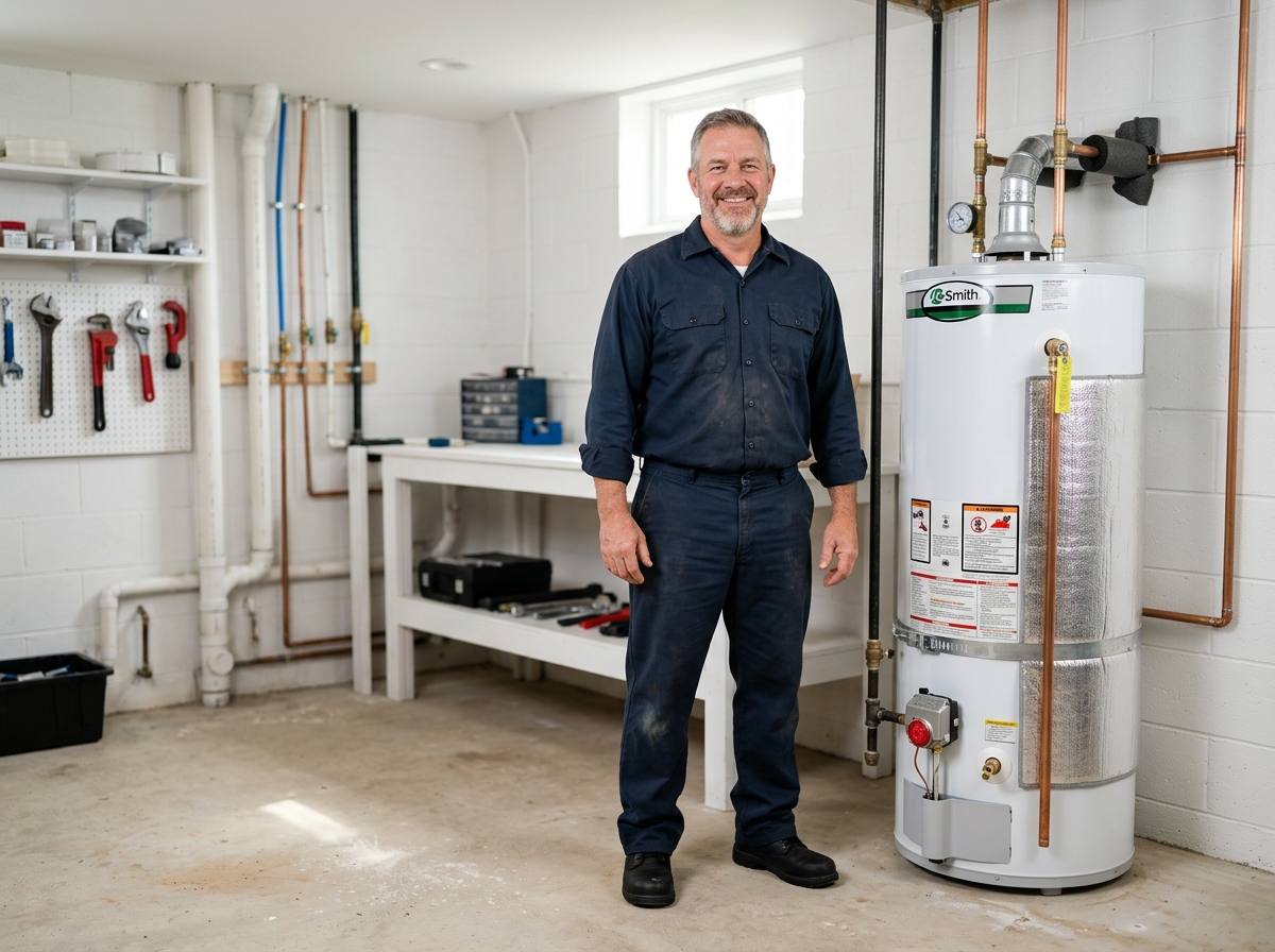 Capitol Plumbing technician at a job