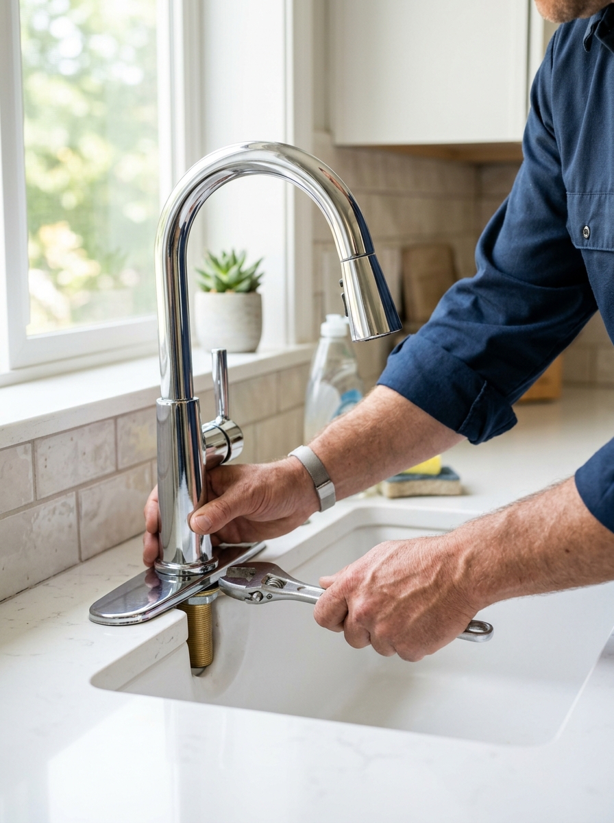 Fixtures & Faucets — Toilets, faucets, sinks, and disposals installed right.